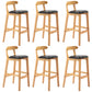 Modern Milk Tea Shop Low Back Stool Matte Finish Upholstered Bar Stools Black 6 Piece Set Clearhalo 'Bar Furniture' 'Bar Stools' 'bar_stools' 'furn' 'furn_bar_stools' 'Furniture' 'Kitchen & Dining Furniture' 5832337