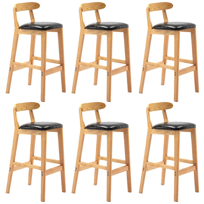 Modern Milk Tea Shop Low Back Stool Matte Finish Upholstered Bar Stools Black 6 Piece Set Clearhalo 'Bar Furniture' 'Bar Stools' 'bar_stools' 'furn' 'furn_bar_stools' 'Furniture' 'Kitchen & Dining Furniture' 5832337