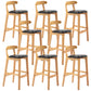 Modern Milk Tea Shop Low Back Stool Matte Finish Upholstered Bar Stools Black 8 Piece Set Clearhalo 'Bar Furniture' 'Bar Stools' 'bar_stools' 'furn' 'furn_bar_stools' 'Furniture' 'Kitchen & Dining Furniture' 5832339