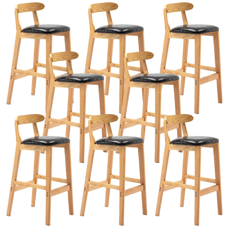 Modern Milk Tea Shop Low Back Stool Matte Finish Upholstered Bar Stools Black 8 Piece Set Clearhalo 'Bar Furniture' 'Bar Stools' 'bar_stools' 'furn' 'furn_bar_stools' 'Furniture' 'Kitchen & Dining Furniture' 5832339