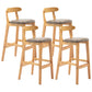 Modern Milk Tea Shop Low Back Stool Matte Finish Upholstered Bar Stools Grey 4 Piece Set Clearhalo 'Bar Furniture' 'Bar Stools' 'bar_stools' 'furn' 'furn_bar_stools' 'Furniture' 'Kitchen & Dining Furniture' 5832343
