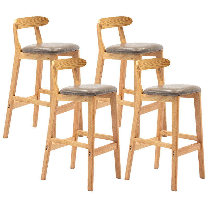 Modern Milk Tea Shop Low Back Stool Matte Finish Upholstered Bar Stools Grey 4 Piece Set Clearhalo 'Bar Furniture' 'Bar Stools' 'bar_stools' 'furn' 'furn_bar_stools' 'Furniture' 'Kitchen & Dining Furniture' 5832343