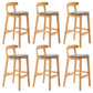 Modern Milk Tea Shop Low Back Stool Matte Finish Upholstered Bar Stools Grey 6 Piece Set Clearhalo 'Bar Furniture' 'Bar Stools' 'bar_stools' 'furn' 'furn_bar_stools' 'Furniture' 'Kitchen & Dining Furniture' 5832345