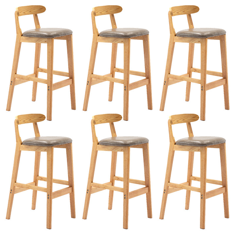 Modern Milk Tea Shop Low Back Stool Matte Finish Upholstered Bar Stools Grey 6 Piece Set Clearhalo 'Bar Furniture' 'Bar Stools' 'bar_stools' 'furn' 'furn_bar_stools' 'Furniture' 'Kitchen & Dining Furniture' 5832345