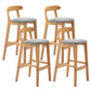 Modern Milk Tea Shop Low Back Stool Matte Finish Upholstered Bar Stools Light Gray 4 Piece Set Clearhalo 'Bar Furniture' 'Bar Stools' 'bar_stools' 'furn' 'furn_bar_stools' 'Furniture' 'Kitchen & Dining Furniture' 5832351