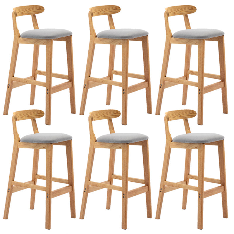 Modern Milk Tea Shop Low Back Stool Matte Finish Upholstered Bar Stools Light Gray 6 Piece Set Clearhalo 'Bar Furniture' 'Bar Stools' 'bar_stools' 'furn' 'furn_bar_stools' 'Furniture' 'Kitchen & Dining Furniture' 5832352