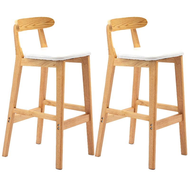 Modern Milk Tea Shop Low Back Stool Matte Finish Upholstered Bar Stools White 2 Piece Set Clearhalo 'Bar Furniture' 'Bar Stools' 'bar_stools' 'furn' 'furn_bar_stools' 'Furniture' 'Kitchen & Dining Furniture' 5832354
