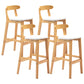 Modern Milk Tea Shop Low Back Stool Matte Finish Upholstered Bar Stools White 4 Piece Set Clearhalo 'Bar Furniture' 'Bar Stools' 'bar_stools' 'furn' 'furn_bar_stools' 'Furniture' 'Kitchen & Dining Furniture' 5832355