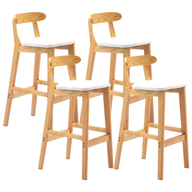 Modern Milk Tea Shop Low Back Stool Matte Finish Upholstered Bar Stools White 4 Piece Set Clearhalo 'Bar Furniture' 'Bar Stools' 'bar_stools' 'furn' 'furn_bar_stools' 'Furniture' 'Kitchen & Dining Furniture' 5832355