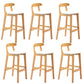Modern Milk Tea Shop Low Back Stool Matte Finish Upholstered Bar Stools White 6 Piece Set Clearhalo 'Bar Furniture' 'Bar Stools' 'bar_stools' 'furn' 'furn_bar_stools' 'Furniture' 'Kitchen & Dining Furniture' 5832356