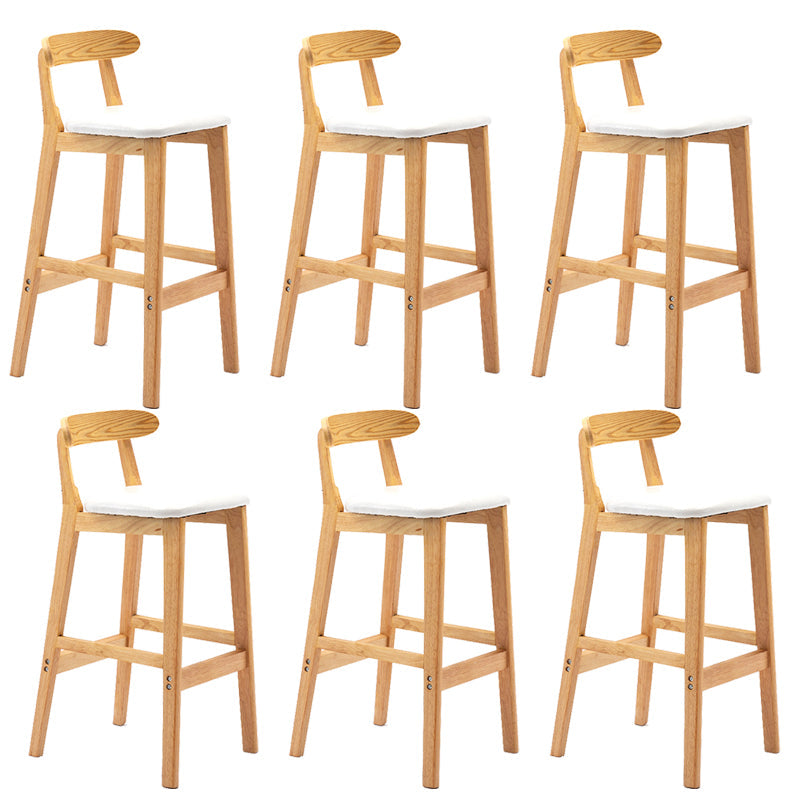Modern Milk Tea Shop Low Back Stool Matte Finish Upholstered Bar Stools White 6 Piece Set Clearhalo 'Bar Furniture' 'Bar Stools' 'bar_stools' 'furn' 'furn_bar_stools' 'Furniture' 'Kitchen & Dining Furniture' 5832356
