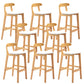 Modern Milk Tea Shop Low Back Stool Matte Finish Upholstered Bar Stools White 8 Piece Set Clearhalo 'Bar Furniture' 'Bar Stools' 'bar_stools' 'furn' 'furn_bar_stools' 'Furniture' 'Kitchen & Dining Furniture' 5832357