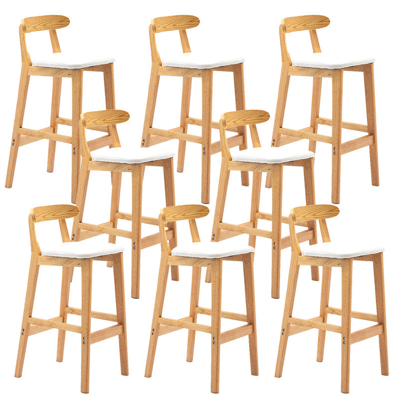 Modern Milk Tea Shop Low Back Stool Matte Finish Upholstered Bar Stools White 8 Piece Set Clearhalo 'Bar Furniture' 'Bar Stools' 'bar_stools' 'furn' 'furn_bar_stools' 'Furniture' 'Kitchen & Dining Furniture' 5832357