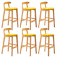 Modern Milk Tea Shop Low Back Stool Matte Finish Upholstered Bar Stools Yellow 6 Piece Set Clearhalo 'Bar Furniture' 'Bar Stools' 'bar_stools' 'furn' 'furn_bar_stools' 'Furniture' 'Kitchen & Dining Furniture' 5832360