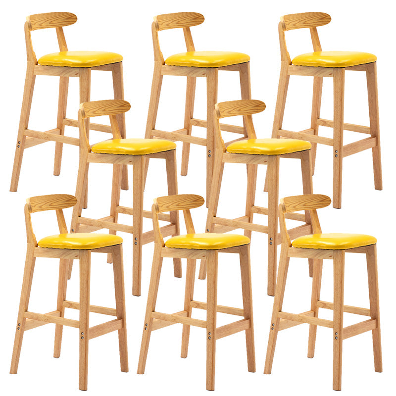 Modern Milk Tea Shop Low Back Stool Matte Finish Upholstered Bar Stools Yellow 8 Piece Set Clearhalo 'Bar Furniture' 'Bar Stools' 'bar_stools' 'furn' 'furn_bar_stools' 'Furniture' 'Kitchen & Dining Furniture' 5832361