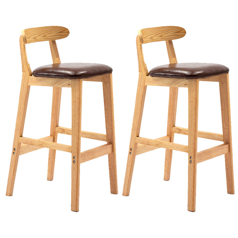 Modern Milk Tea Shop Low Back Stool Matte Finish Upholstered Bar Stools Brown 2 Piece Set Clearhalo 'Bar Furniture' 'Bar Stools' 'bar_stools' 'furn' 'furn_bar_stools' 'Furniture' 'Kitchen & Dining Furniture' 5832362