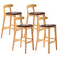 Modern Milk Tea Shop Low Back Stool Matte Finish Upholstered Bar Stools Brown 4 Piece Set Clearhalo 'Bar Furniture' 'Bar Stools' 'bar_stools' 'furn' 'furn_bar_stools' 'Furniture' 'Kitchen & Dining Furniture' 5832363