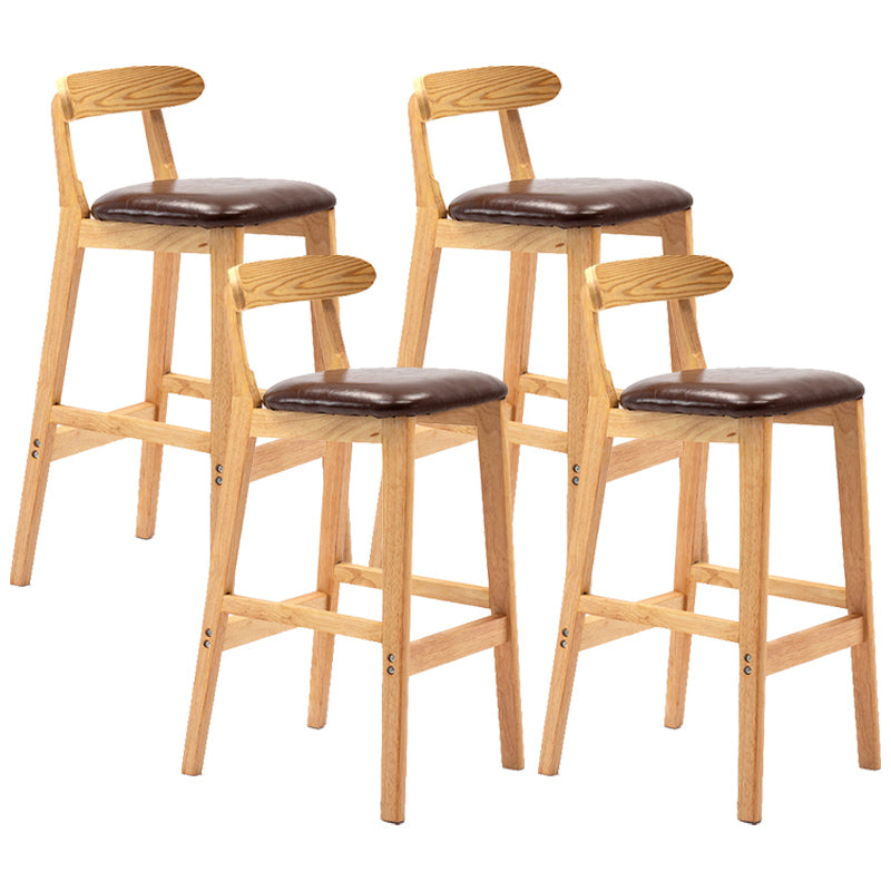 Modern Milk Tea Shop Low Back Stool Matte Finish Upholstered Bar Stools Brown 4 Piece Set Clearhalo 'Bar Furniture' 'Bar Stools' 'bar_stools' 'furn' 'furn_bar_stools' 'Furniture' 'Kitchen & Dining Furniture' 5832363