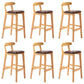 Modern Milk Tea Shop Low Back Stool Matte Finish Upholstered Bar Stools Brown 6 Piece Set Clearhalo 'Bar Furniture' 'Bar Stools' 'bar_stools' 'furn' 'furn_bar_stools' 'Furniture' 'Kitchen & Dining Furniture' 5832364