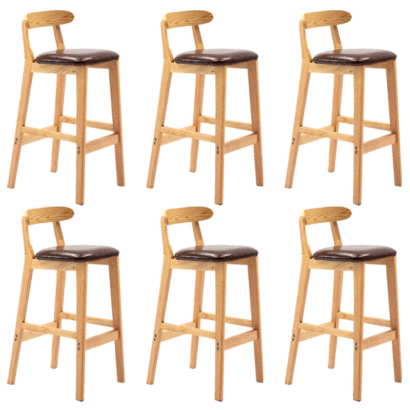 Modern Milk Tea Shop Low Back Stool Matte Finish Upholstered Bar Stools Brown 6 Piece Set Clearhalo 'Bar Furniture' 'Bar Stools' 'bar_stools' 'furn' 'furn_bar_stools' 'Furniture' 'Kitchen & Dining Furniture' 5832364