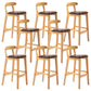 Modern Milk Tea Shop Low Back Stool Matte Finish Upholstered Bar Stools Brown 8 Piece Set Clearhalo 'Bar Furniture' 'Bar Stools' 'bar_stools' 'furn' 'furn_bar_stools' 'Furniture' 'Kitchen & Dining Furniture' 5832365