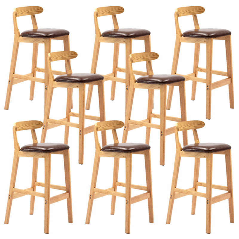 Modern Milk Tea Shop Low Back Stool Matte Finish Upholstered Bar Stools Brown 8 Piece Set Clearhalo 'Bar Furniture' 'Bar Stools' 'bar_stools' 'furn' 'furn_bar_stools' 'Furniture' 'Kitchen & Dining Furniture' 5832365