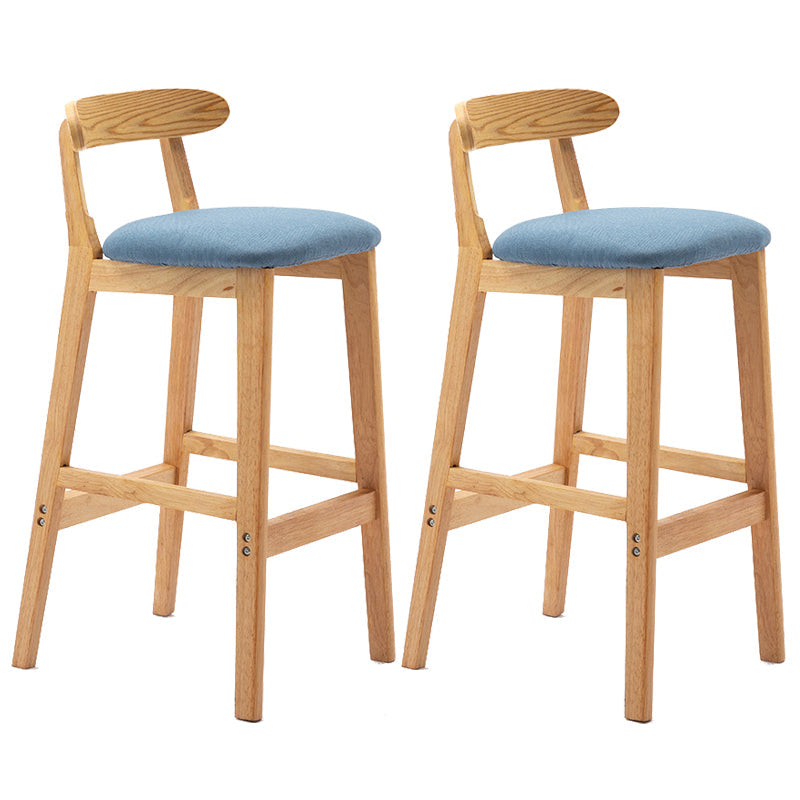Modern Milk Tea Shop Low Back Stool Matte Finish Upholstered Bar Stools Sky Blue 2 Piece Set Clearhalo 'Bar Furniture' 'Bar Stools' 'bar_stools' 'furn' 'furn_bar_stools' 'Furniture' 'Kitchen & Dining Furniture' 5832366