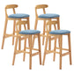 Modern Milk Tea Shop Low Back Stool Matte Finish Upholstered Bar Stools Sky Blue 4 Piece Set Clearhalo 'Bar Furniture' 'Bar Stools' 'bar_stools' 'furn' 'furn_bar_stools' 'Furniture' 'Kitchen & Dining Furniture' 5832367