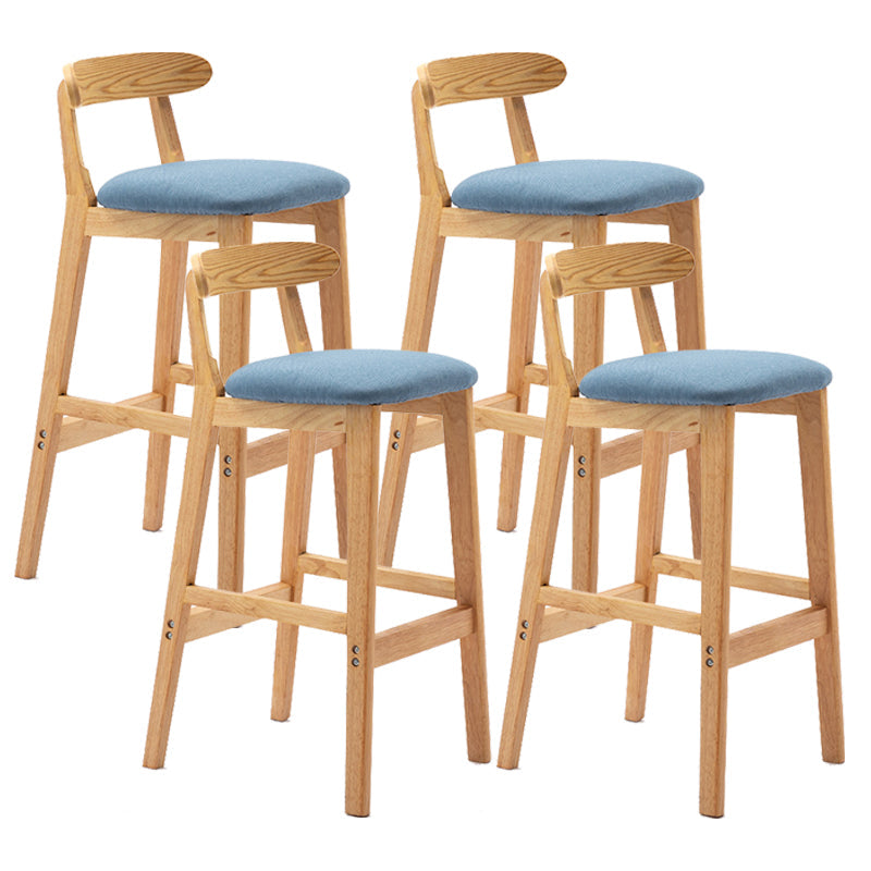 Modern Milk Tea Shop Low Back Stool Matte Finish Upholstered Bar Stools Sky Blue 4 Piece Set Clearhalo 'Bar Furniture' 'Bar Stools' 'bar_stools' 'furn' 'furn_bar_stools' 'Furniture' 'Kitchen & Dining Furniture' 5832367