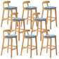 Modern Milk Tea Shop Low Back Stool Matte Finish Upholstered Bar Stools Sky Blue 8 Piece Set Clearhalo 'Bar Furniture' 'Bar Stools' 'bar_stools' 'furn' 'furn_bar_stools' 'Furniture' 'Kitchen & Dining Furniture' 5832369