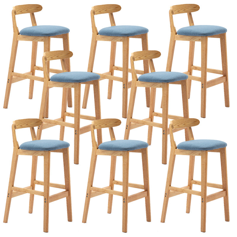 Modern Milk Tea Shop Low Back Stool Matte Finish Upholstered Bar Stools Sky Blue 8 Piece Set Clearhalo 'Bar Furniture' 'Bar Stools' 'bar_stools' 'furn' 'furn_bar_stools' 'Furniture' 'Kitchen & Dining Furniture' 5832369