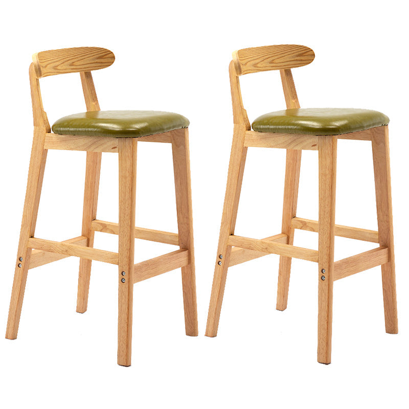 Modern Milk Tea Shop Low Back Stool Matte Finish Upholstered Bar Stools Green 2 Piece Set Clearhalo 'Bar Furniture' 'Bar Stools' 'bar_stools' 'furn' 'furn_bar_stools' 'Furniture' 'Kitchen & Dining Furniture' 5832370