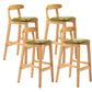 Modern Milk Tea Shop Low Back Stool Matte Finish Upholstered Bar Stools Green 4 Piece Set Clearhalo 'Bar Furniture' 'Bar Stools' 'bar_stools' 'furn' 'furn_bar_stools' 'Furniture' 'Kitchen & Dining Furniture' 5832371