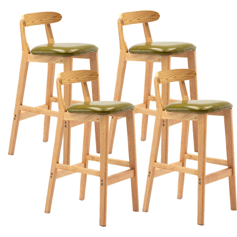 Modern Milk Tea Shop Low Back Stool Matte Finish Upholstered Bar Stools Green 4 Piece Set Clearhalo 'Bar Furniture' 'Bar Stools' 'bar_stools' 'furn' 'furn_bar_stools' 'Furniture' 'Kitchen & Dining Furniture' 5832371