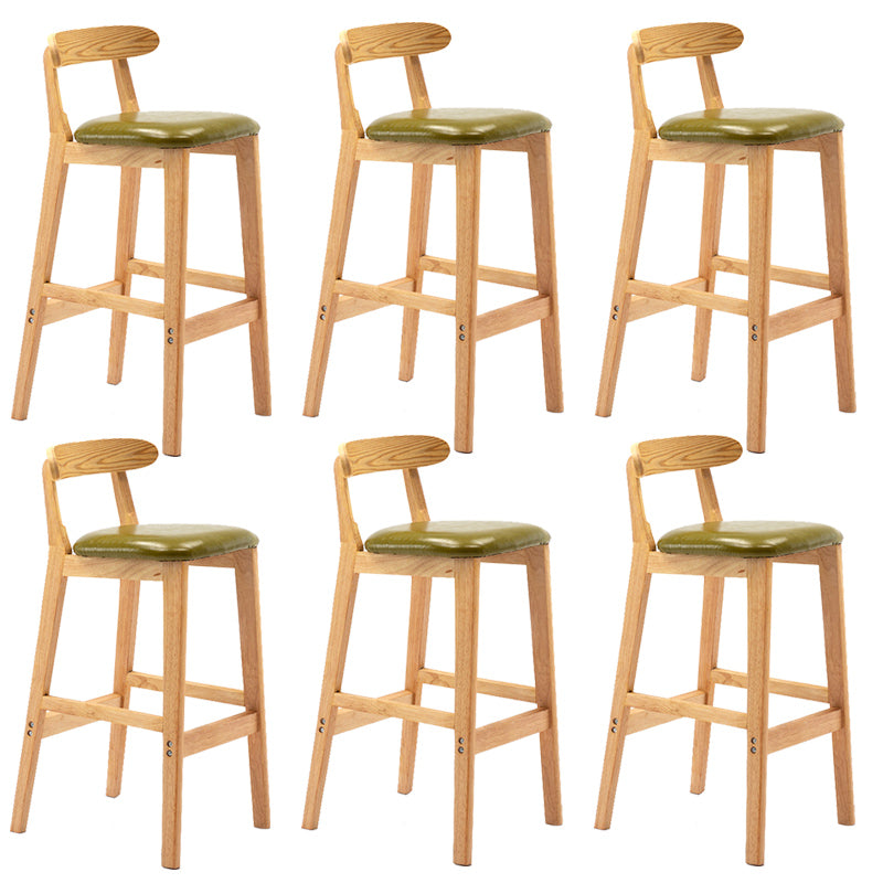 Modern Milk Tea Shop Low Back Stool Matte Finish Upholstered Bar Stools Green 6 Piece Set Clearhalo 'Bar Furniture' 'Bar Stools' 'bar_stools' 'furn' 'furn_bar_stools' 'Furniture' 'Kitchen & Dining Furniture' 5832372