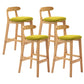 Modern Milk Tea Shop Low Back Stool Matte Finish Upholstered Bar Stools Light Green 4 Piece Set Clearhalo 'Bar Furniture' 'Bar Stools' 'bar_stools' 'furn' 'furn_bar_stools' 'Furniture' 'Kitchen & Dining Furniture' 5832375