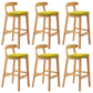 Modern Milk Tea Shop Low Back Stool Matte Finish Upholstered Bar Stools Light Green 6 Piece Set Clearhalo 'Bar Furniture' 'Bar Stools' 'bar_stools' 'furn' 'furn_bar_stools' 'Furniture' 'Kitchen & Dining Furniture' 5832376