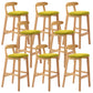Modern Milk Tea Shop Low Back Stool Matte Finish Upholstered Bar Stools Light Green 8 Piece Set Clearhalo 'Bar Furniture' 'Bar Stools' 'bar_stools' 'furn' 'furn_bar_stools' 'Furniture' 'Kitchen & Dining Furniture' 5832377