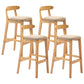 Modern Milk Tea Shop Low Back Stool Matte Finish Upholstered Bar Stools Khaki 4 Piece Set Clearhalo 'Bar Furniture' 'Bar Stools' 'bar_stools' 'furn' 'furn_bar_stools' 'Furniture' 'Kitchen & Dining Furniture' 5832379