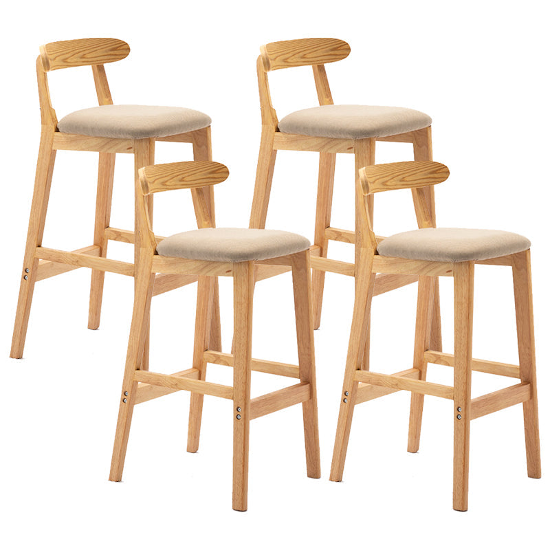 Modern Milk Tea Shop Low Back Stool Matte Finish Upholstered Bar Stools Khaki 4 Piece Set Clearhalo 'Bar Furniture' 'Bar Stools' 'bar_stools' 'furn' 'furn_bar_stools' 'Furniture' 'Kitchen & Dining Furniture' 5832379