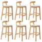 Modern Milk Tea Shop Low Back Stool Matte Finish Upholstered Bar Stools Khaki 6 Piece Set Clearhalo 'Bar Furniture' 'Bar Stools' 'bar_stools' 'furn' 'furn_bar_stools' 'Furniture' 'Kitchen & Dining Furniture' 5832380