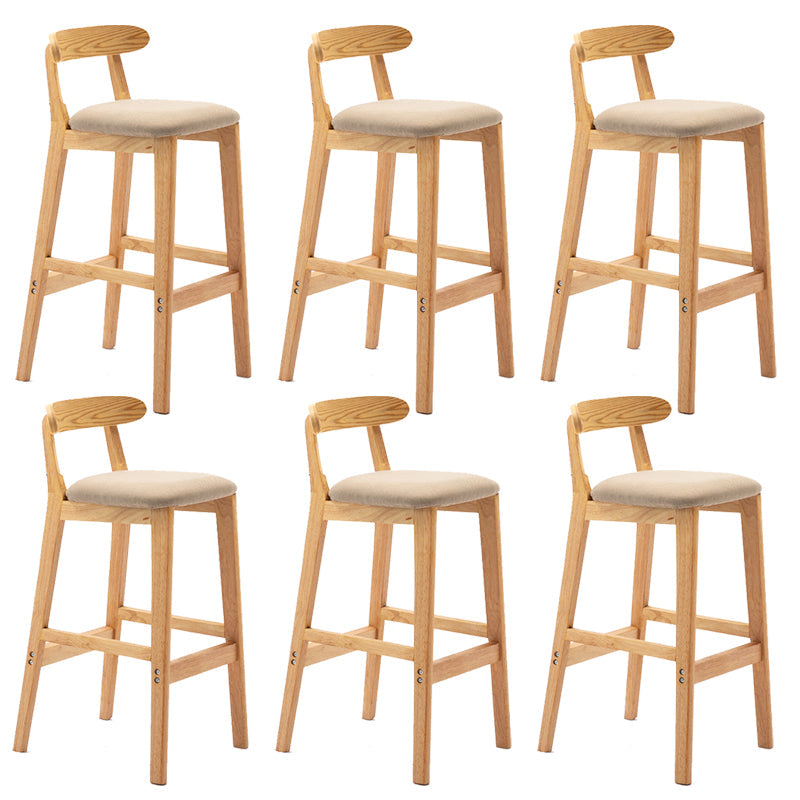 Modern Milk Tea Shop Low Back Stool Matte Finish Upholstered Bar Stools Khaki 6 Piece Set Clearhalo 'Bar Furniture' 'Bar Stools' 'bar_stools' 'furn' 'furn_bar_stools' 'Furniture' 'Kitchen & Dining Furniture' 5832380