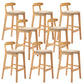 Modern Milk Tea Shop Low Back Stool Matte Finish Upholstered Bar Stools Khaki 8 Piece Set Clearhalo 'Bar Furniture' 'Bar Stools' 'bar_stools' 'furn' 'furn_bar_stools' 'Furniture' 'Kitchen & Dining Furniture' 5832381