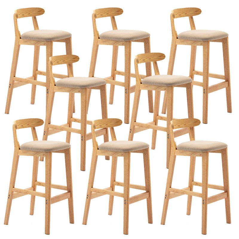 Modern Milk Tea Shop Low Back Stool Matte Finish Upholstered Bar Stools Khaki 8 Piece Set Clearhalo 'Bar Furniture' 'Bar Stools' 'bar_stools' 'furn' 'furn_bar_stools' 'Furniture' 'Kitchen & Dining Furniture' 5832381