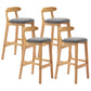 Modern Milk Tea Shop Low Back Stool Matte Finish Upholstered Bar Stools Smoke Gray 4 Piece Set Clearhalo 'Bar Furniture' 'Bar Stools' 'bar_stools' 'furn' 'furn_bar_stools' 'Furniture' 'Kitchen & Dining Furniture' 5832383