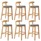 Modern Milk Tea Shop Low Back Stool Matte Finish Upholstered Bar Stools Smoke Gray 6 Piece Set Clearhalo 'Bar Furniture' 'Bar Stools' 'bar_stools' 'furn' 'furn_bar_stools' 'Furniture' 'Kitchen & Dining Furniture' 5832384
