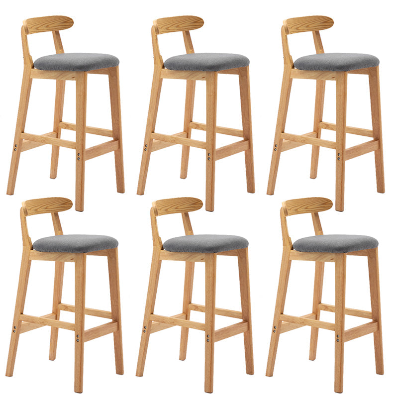 Modern Milk Tea Shop Low Back Stool Matte Finish Upholstered Bar Stools Smoke Gray 6 Piece Set Clearhalo 'Bar Furniture' 'Bar Stools' 'bar_stools' 'furn' 'furn_bar_stools' 'Furniture' 'Kitchen & Dining Furniture' 5832384