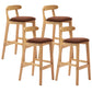 Modern Milk Tea Shop Low Back Stool Matte Finish Upholstered Bar Stools Coffee 4 Piece Set Clearhalo 'Bar Furniture' 'Bar Stools' 'bar_stools' 'furn' 'furn_bar_stools' 'Furniture' 'Kitchen & Dining Furniture' 5832387