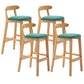 Modern Milk Tea Shop Low Back Stool Matte Finish Upholstered Bar Stools Mint Green 4 Piece Set Clearhalo 'Bar Furniture' 'Bar Stools' 'bar_stools' 'furn' 'furn_bar_stools' 'Furniture' 'Kitchen & Dining Furniture' 5832391