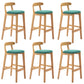 Modern Milk Tea Shop Low Back Stool Matte Finish Upholstered Bar Stools Mint Green 6 Piece Set Clearhalo 'Bar Furniture' 'Bar Stools' 'bar_stools' 'furn' 'furn_bar_stools' 'Furniture' 'Kitchen & Dining Furniture' 5832392